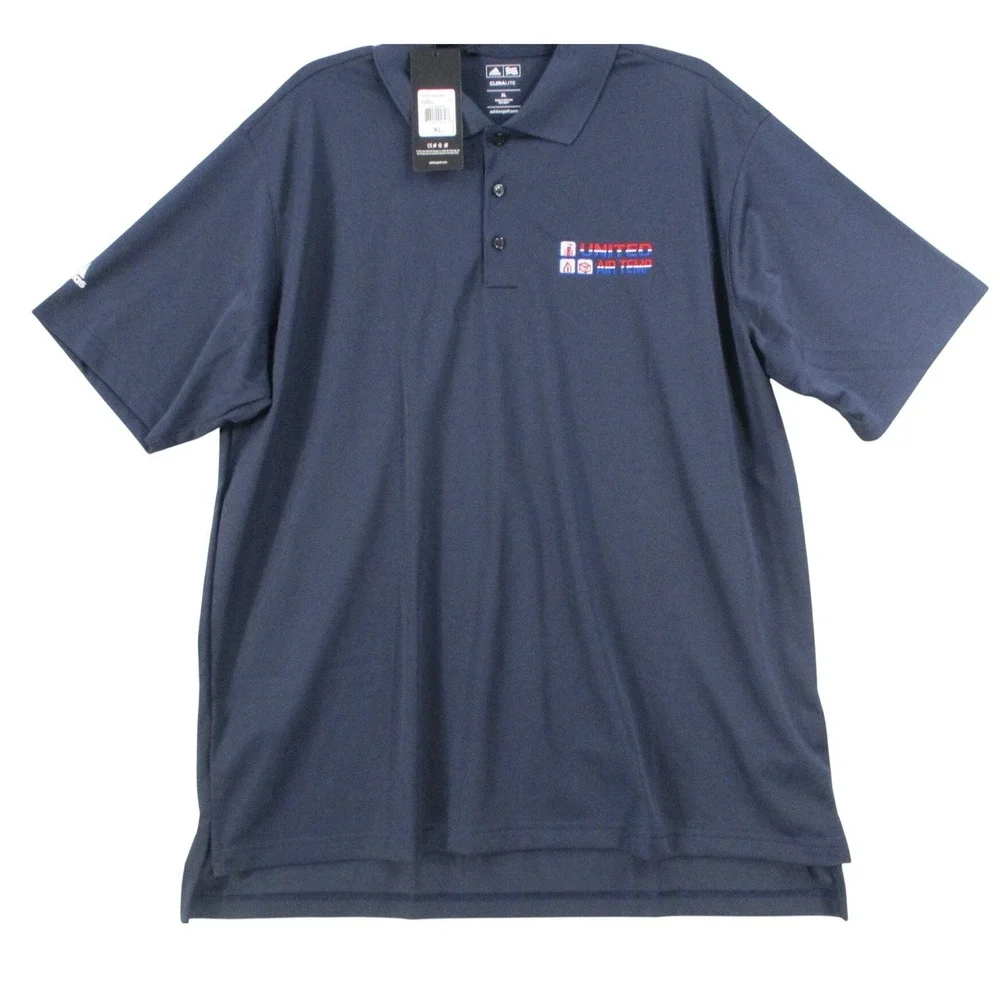 Adidas Golf Mens Climalite Polo Shirt XL Navy‎ Blue United Air Temp A130 NEW